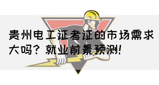 贵州电工证考证的市场需求大吗？就业前景预测！