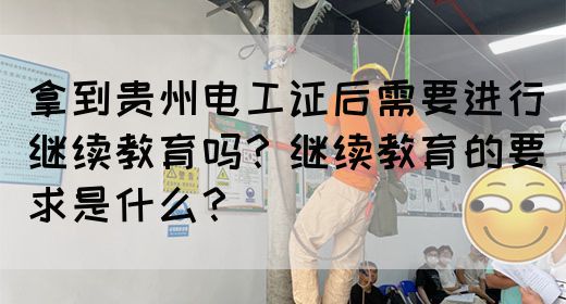 拿到贵州电工证后需要进行继续教育吗？继续教育的要求是什么？