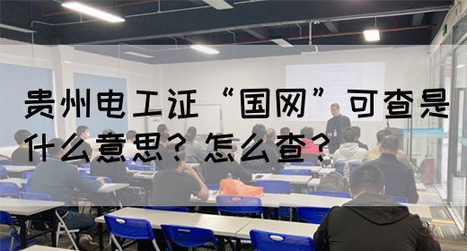 贵州电工证“国网”可查是什么意思？怎么查？