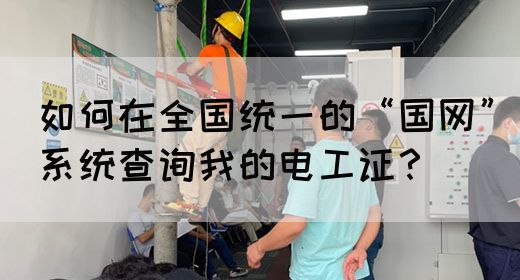 如何在全国统一的“国网”系统查询我的电工证？