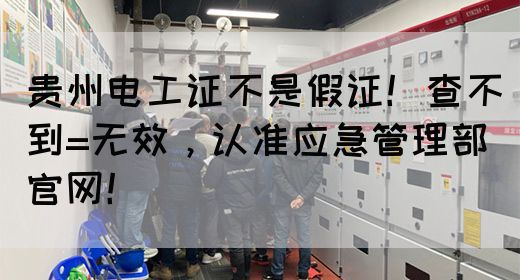贵州电工证不是假证！查不到=无效，认准应急管理部官网！