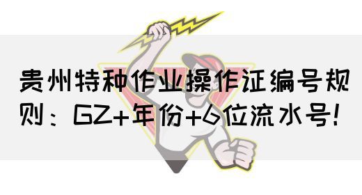 贵州特种作业操作证编号规则：GZ+年份+6位流水号！