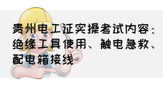贵州电工证实操考试内容：绝缘工具使用、触电急救、配电箱接线