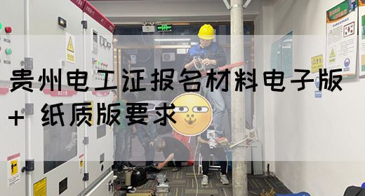 贵州电工证报名材料电子版 + 纸质版要求(图1)
